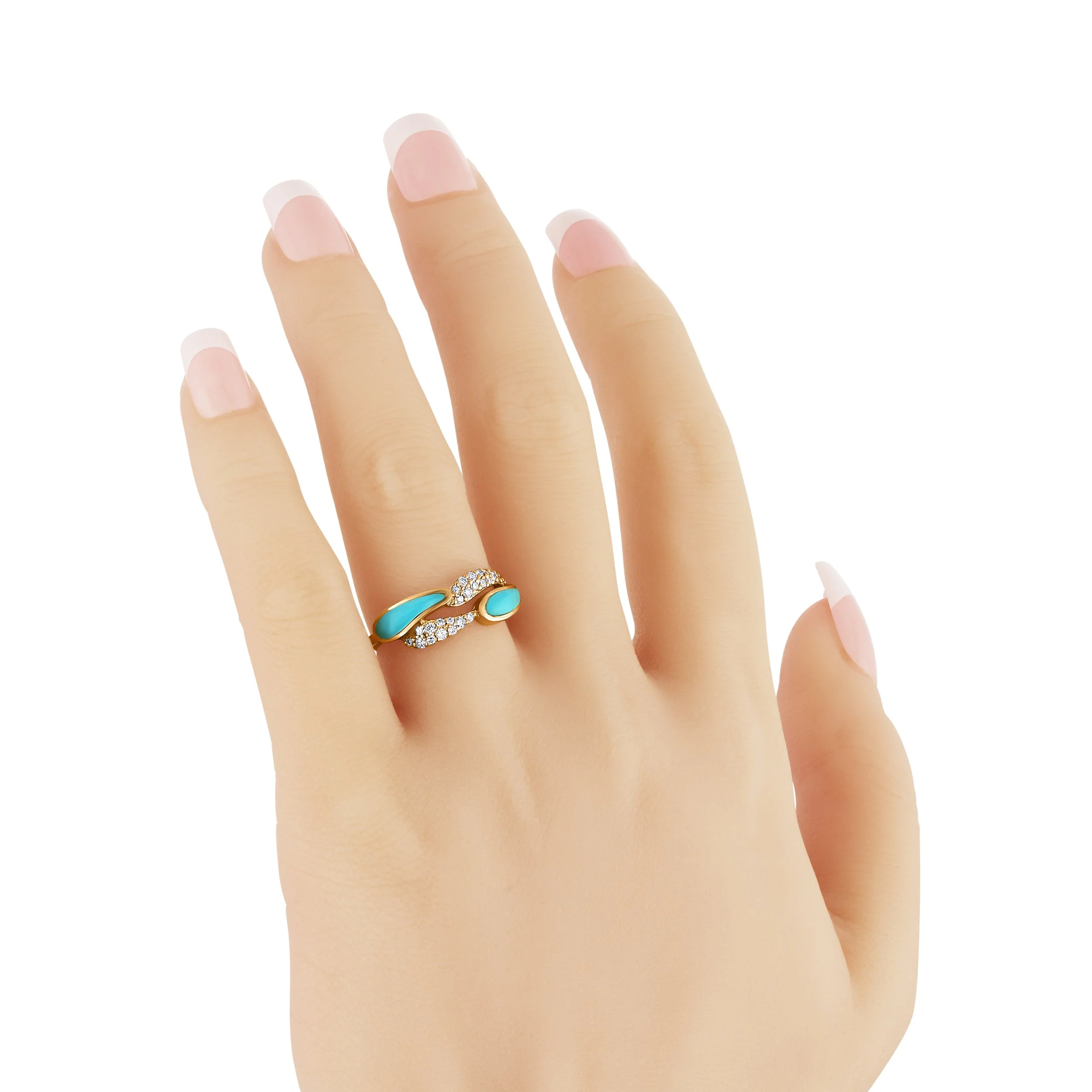 Turquoise Crest Ring – Luxury Sleeping Beauty Turquoise & Diamond